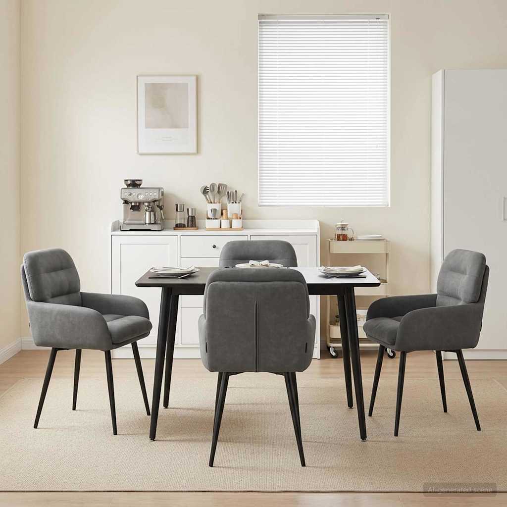 vidaXL Dining Chairs 4 pcs velvet Light grey 59 x 59.5 x 90 cm