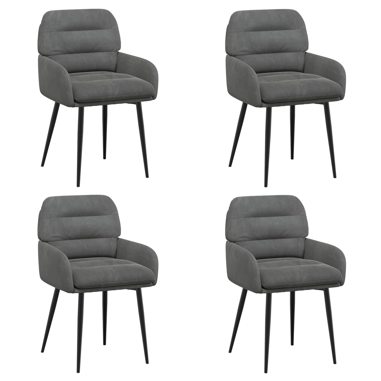 vidaXL Dining Chairs 4 pcs velvet Light grey 59 x 59.5 x 90 cm