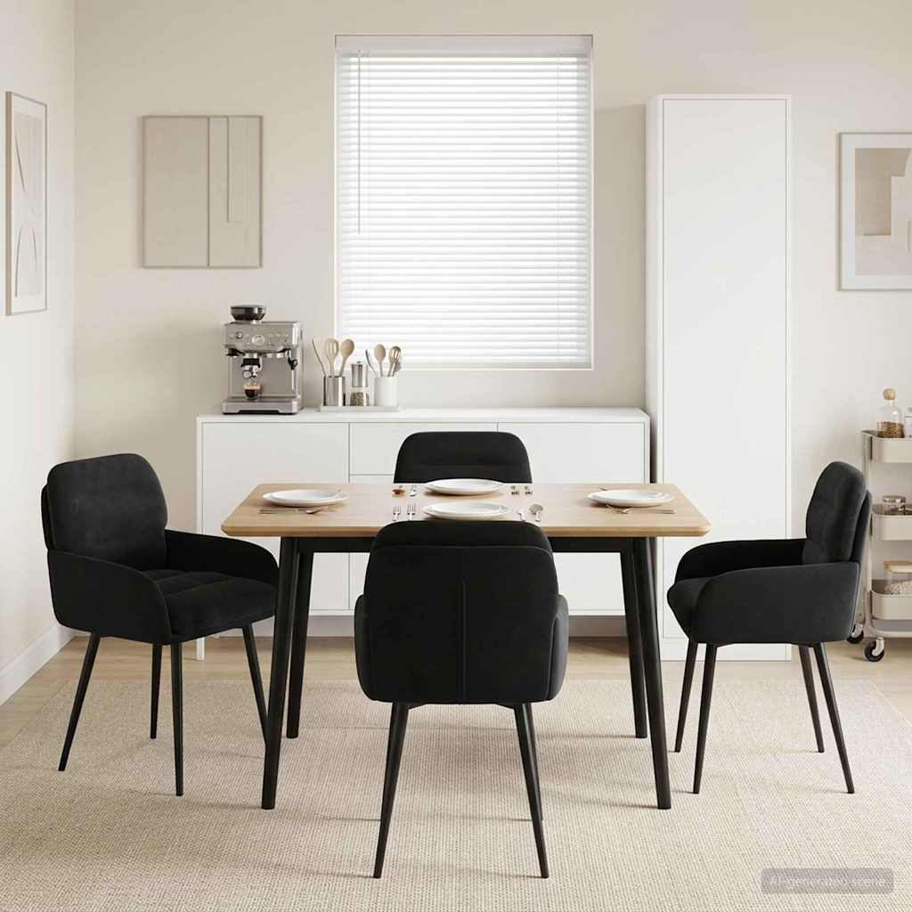 vidaXL Dining Chairs 4 pcs velvet Light grey 59 x 59.5 x 90 cm