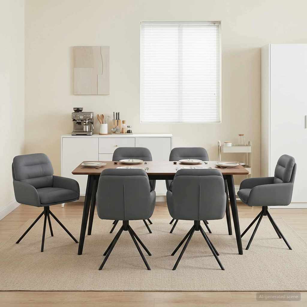 vidaXL Draaikrukken 4 pcs Kunstleer Zwart 59 x 59,5 x 90 cm