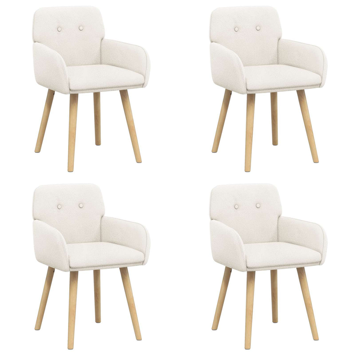 vidaXL Eetstoelen 4 pcs Bouclé Lichtgrijs 59 x 57 x 85 cm