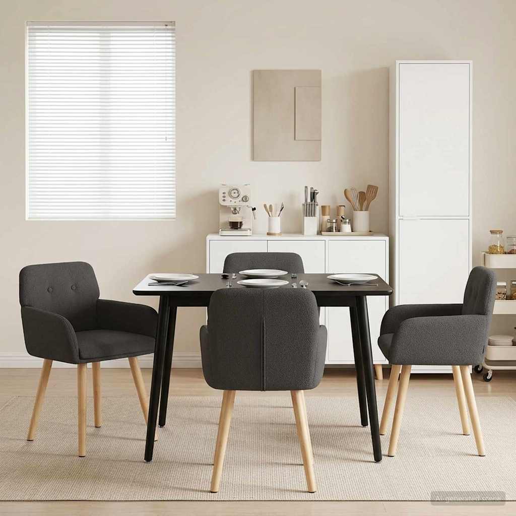 vidaXL Eetstoelen 4 pcs Bouclé Lichtgrijs 59 x 57 x 85 cm