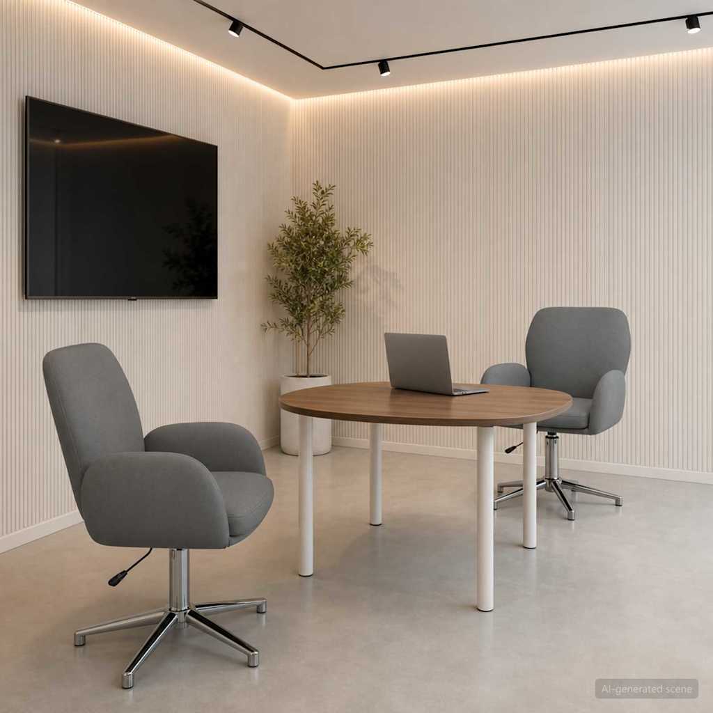 vidaXL Draaibureau stoelen 2 st 54 x 58 x 90 cm Lichtgrijs Stof