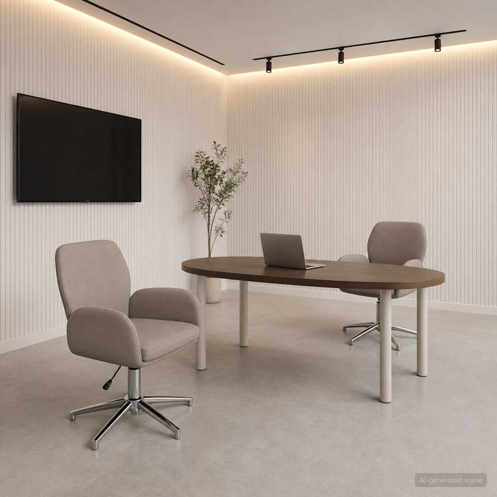 vidaXL Draaibureau stoelen 2 st 54 x 58 x 90 cm Lichtgrijs Stof