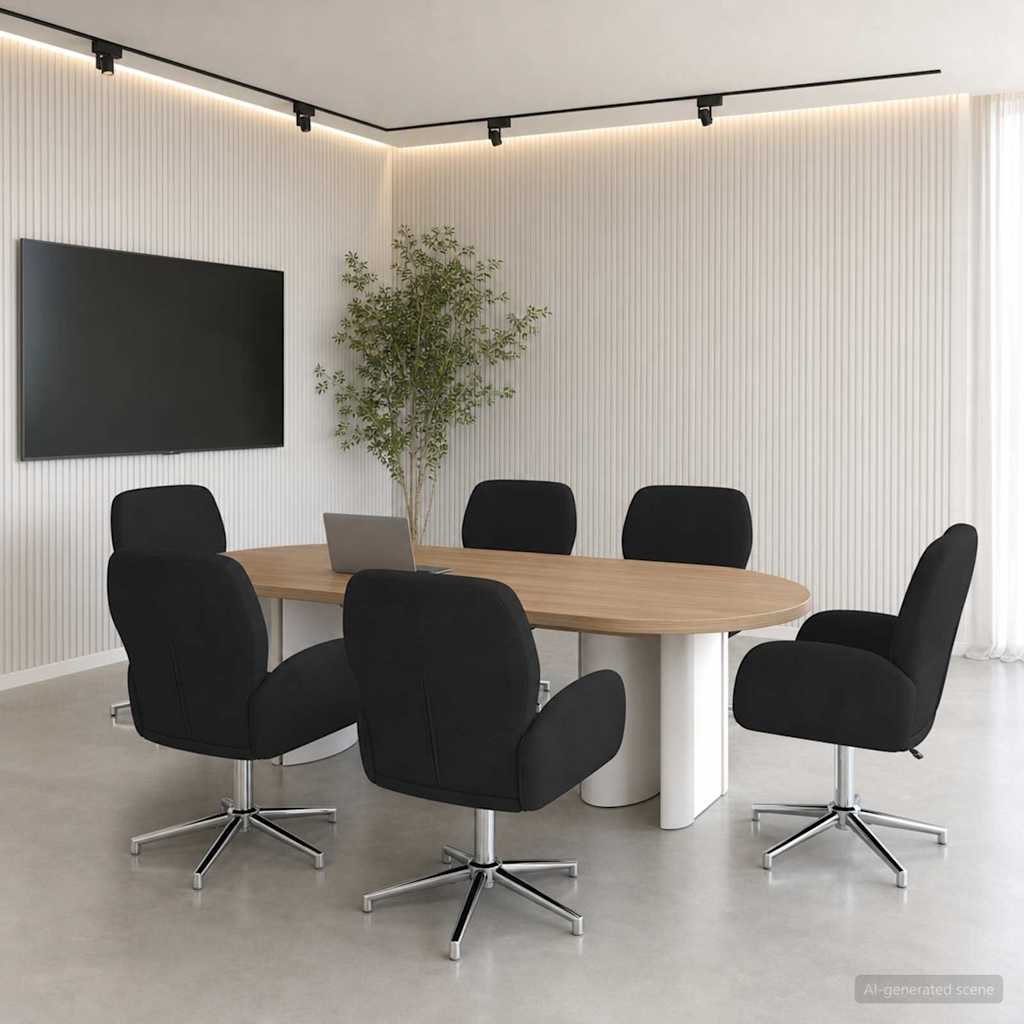 vidaXL Draaibureau stoelen 2 st 54 x 58 x 90 cm Lichtgrijs Stof