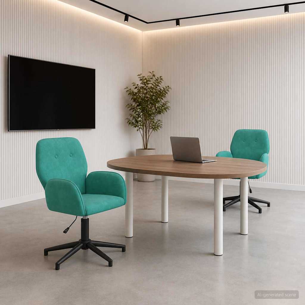 vidaXL Draaibureau stoelen 2 st 54 x 55 x 90 cm Lichtgrijs fluweel