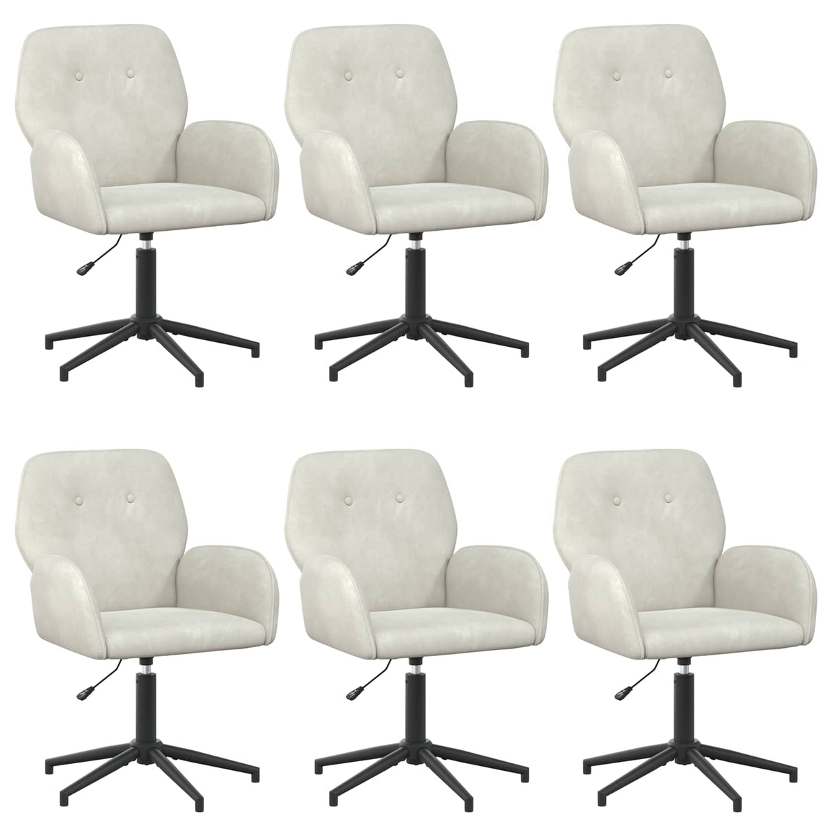 vidaXL Draaibureau stoelen 2 st 54 x 55 x 90 cm Lichtgrijs fluweel
