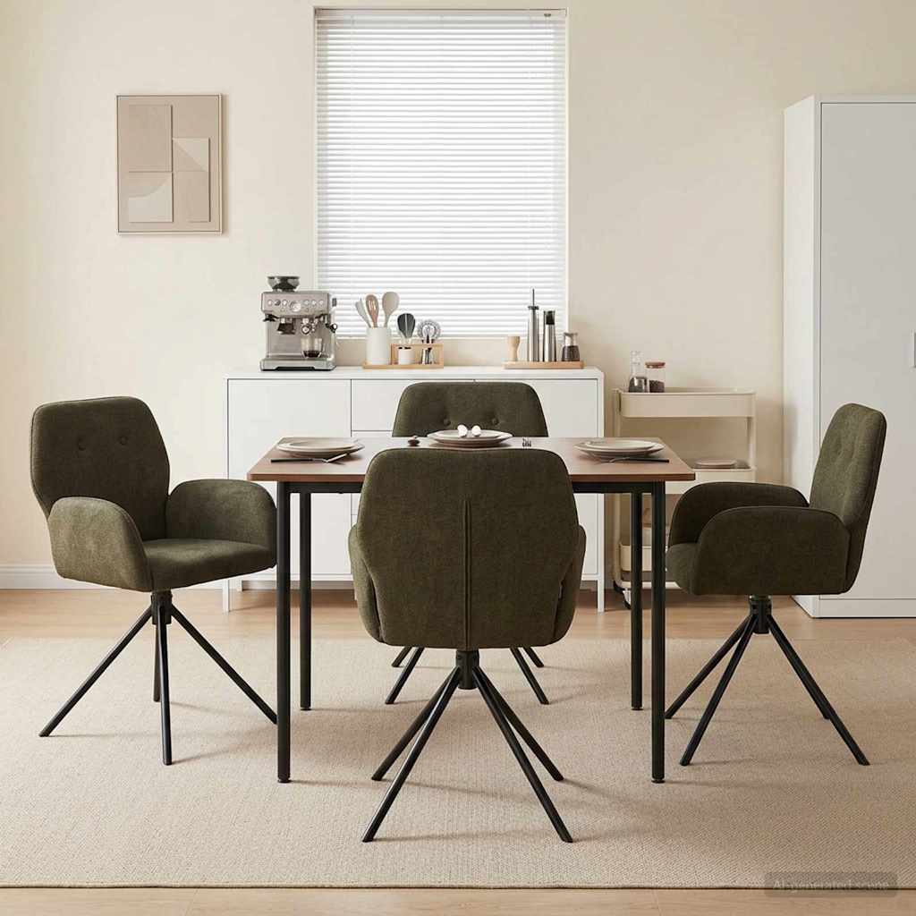 vidaXL Draaikrukken 4 pcs Kunst Suède Leer Bruin 54 x 55 x 86 cm