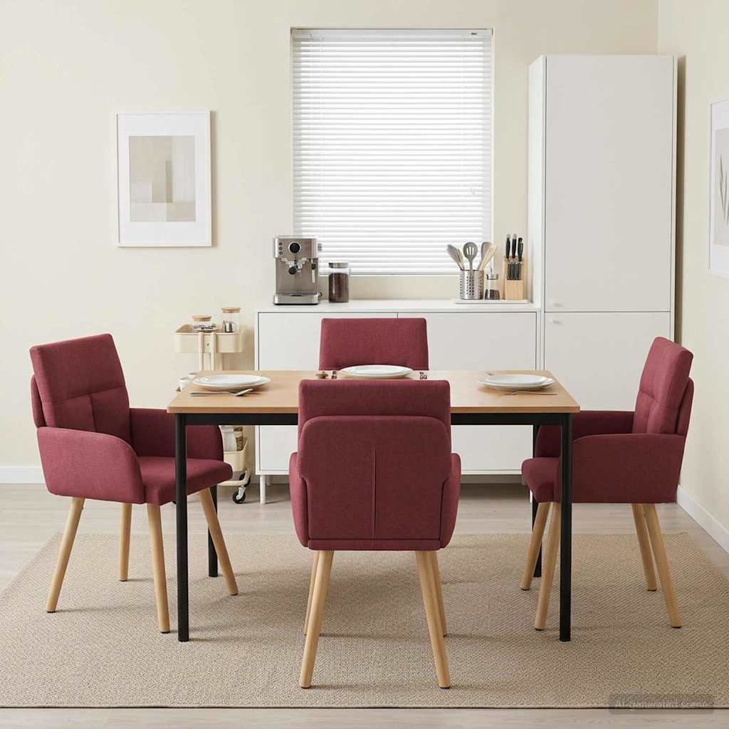 vidaXL Eetstoelen 4 pcs Stof Lichtgrijs 60 x 56 x 96 cm