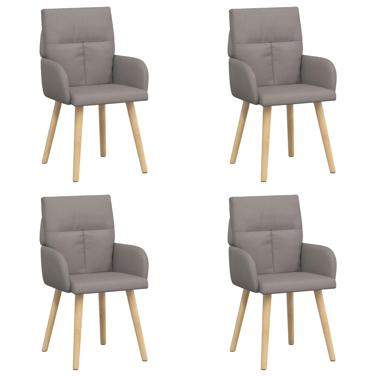 vidaXL Eetstoelen 4 pcs Stof Lichtgrijs 60 x 56 x 96 cm