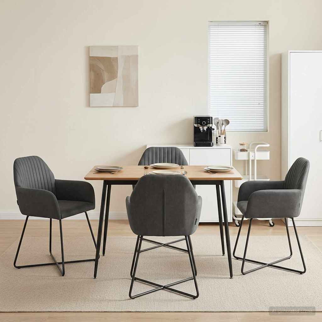 vidaXL Eetstoelen 4 pcs fluweel Lichtgrijs 55 x 50 x 84 cm