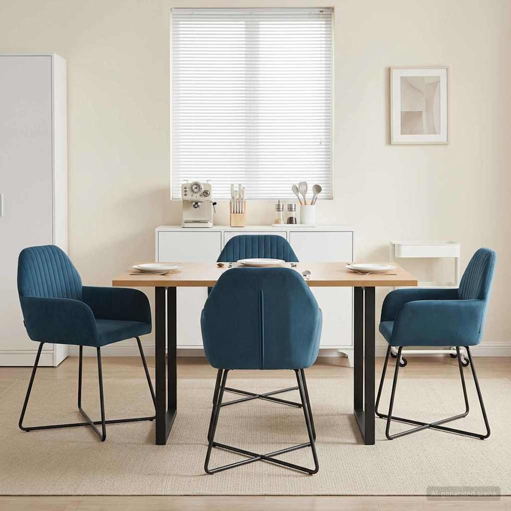 vidaXL Eetstoelen 4 pcs fluweel Lichtgrijs 55 x 50 x 84 cm
