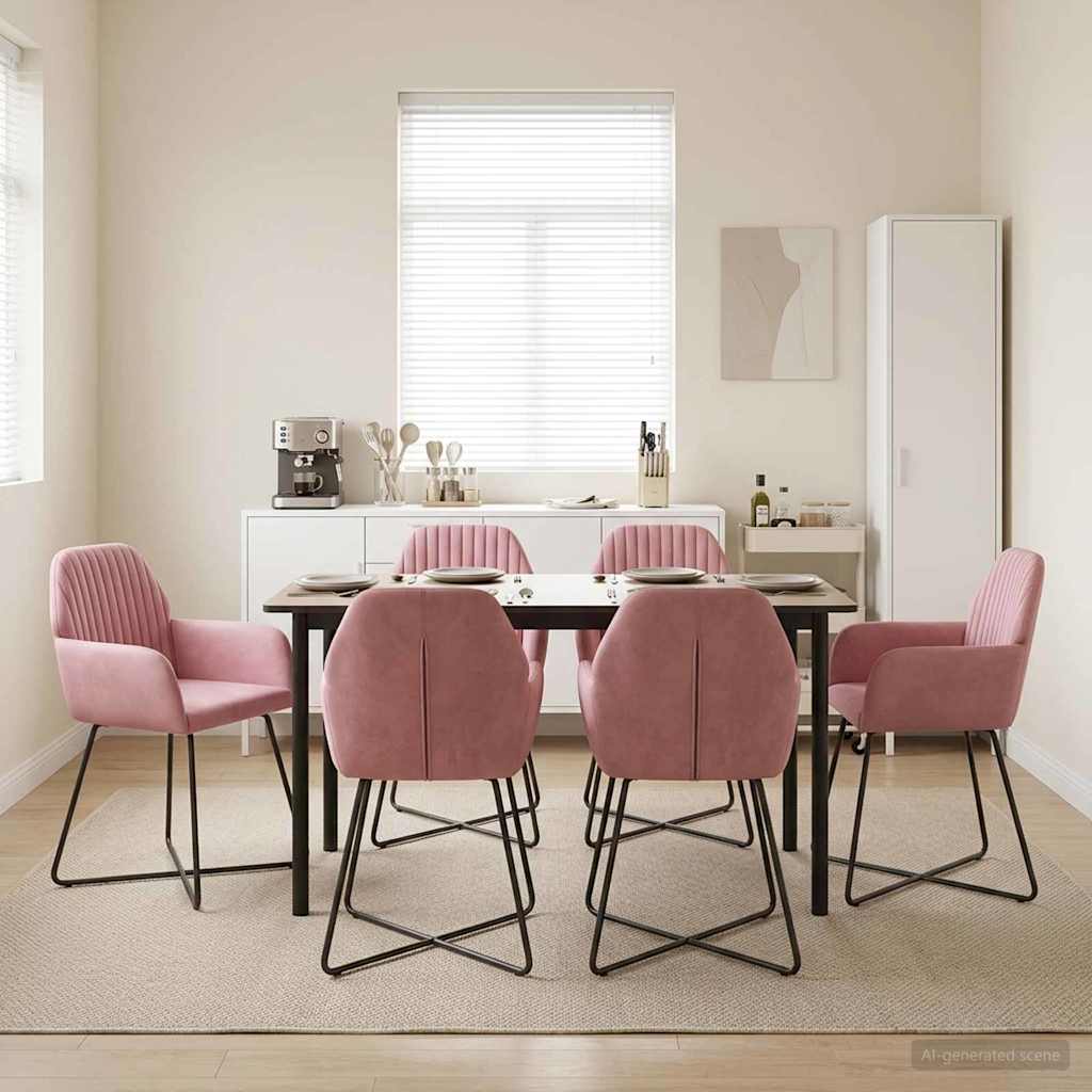 vidaXL Eetstoelen 4 pcs fluweel Lichtgrijs 55 x 50 x 84 cm