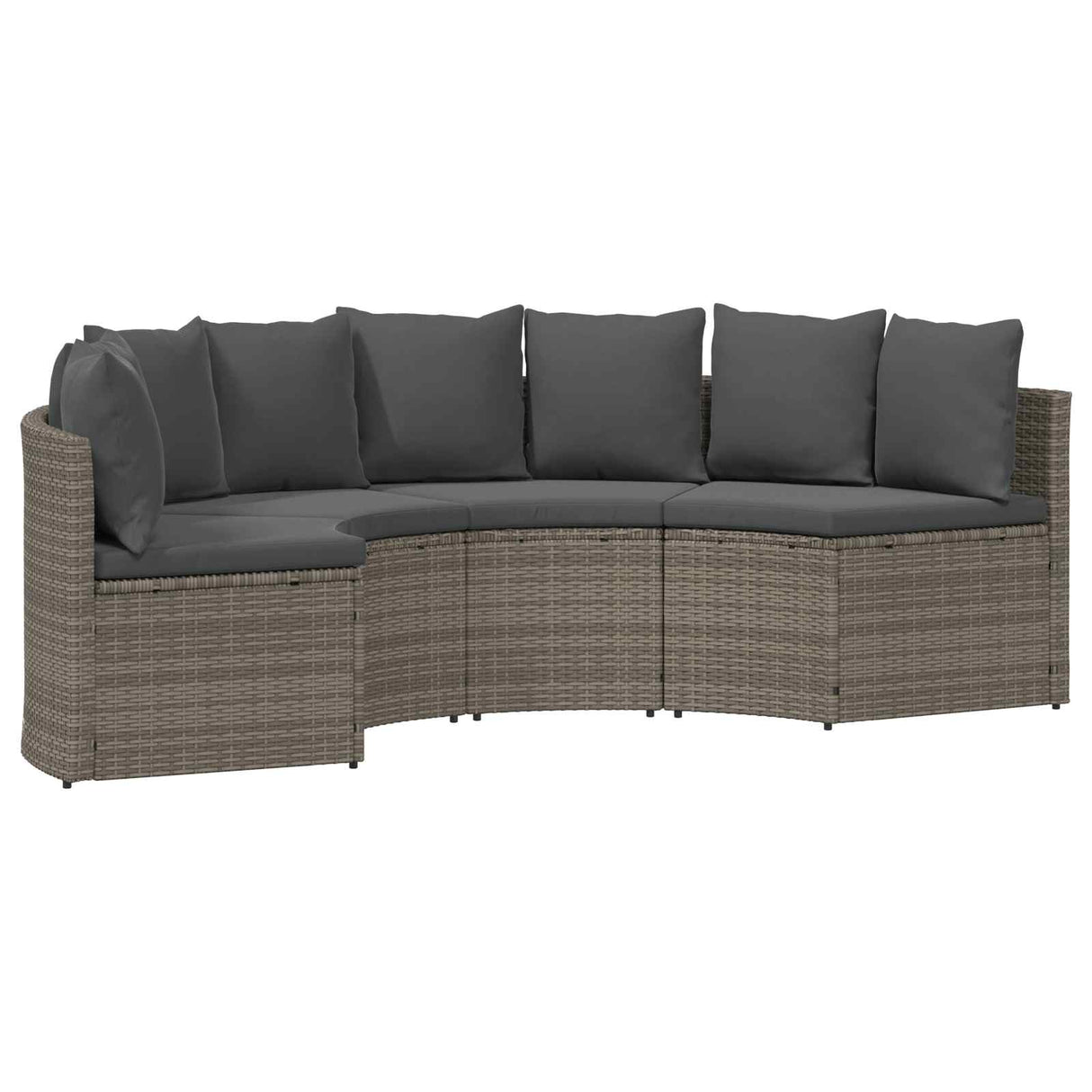vidaXL 2-delige Loungeset met kussens poly rattan zwart