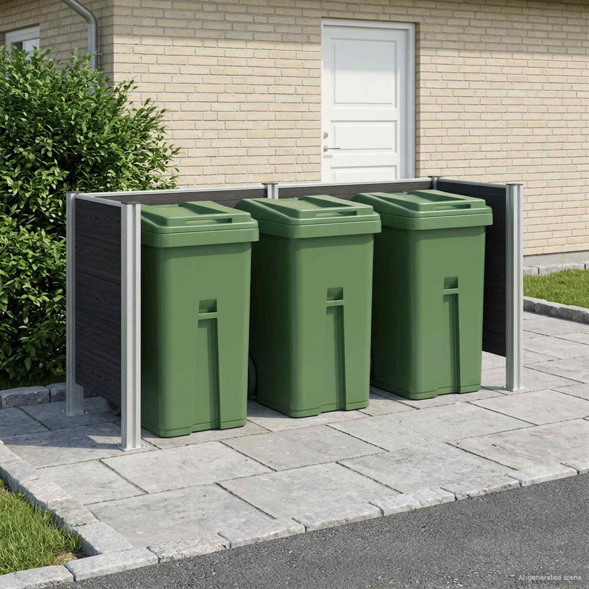 vidaXL Bin Enclosure Brown 161 x 85 x 115 cm Aluminium and WPC