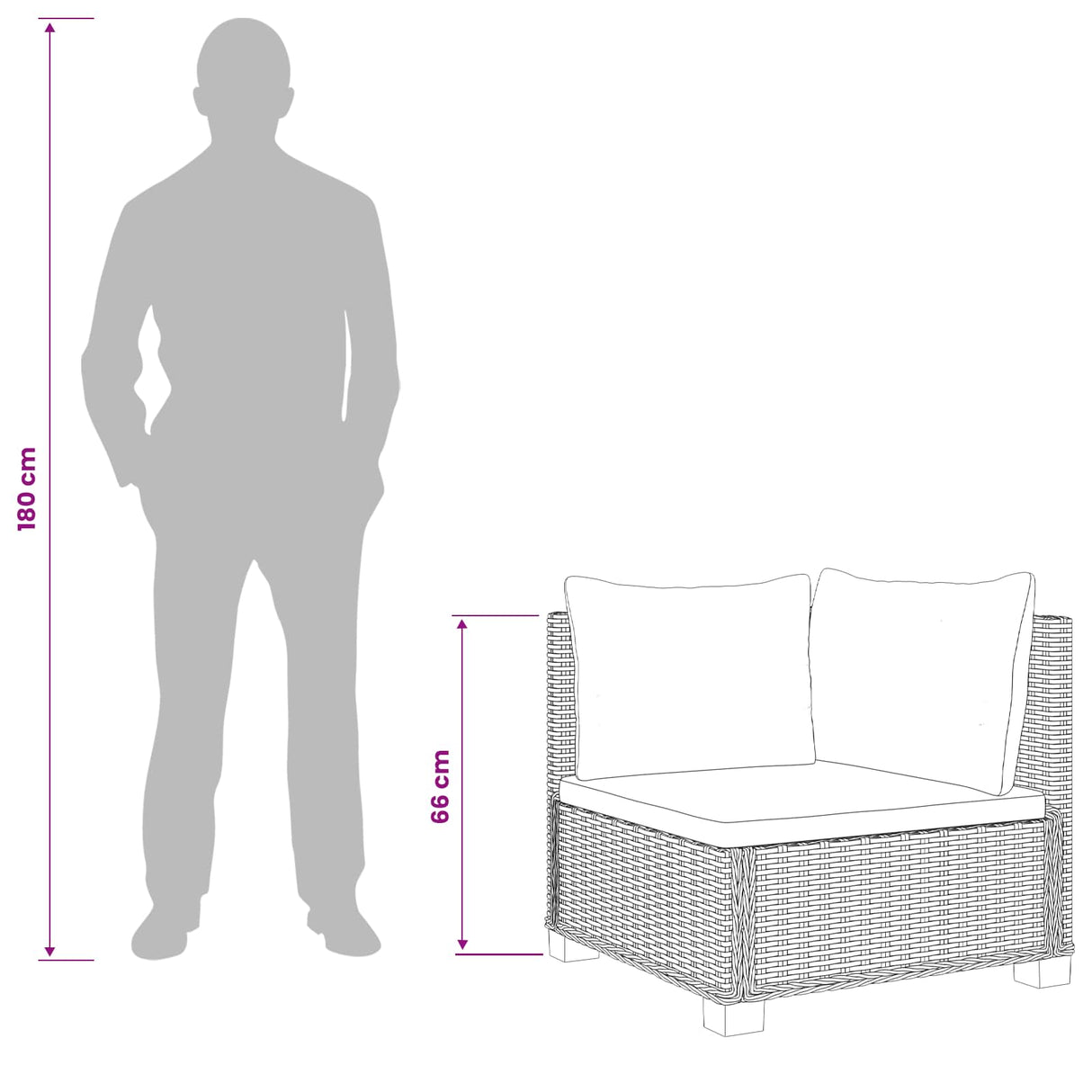 vidaXL 2 st Rieten Loungeset met Kussens GENDT Natuurlijk Riet Naturel
