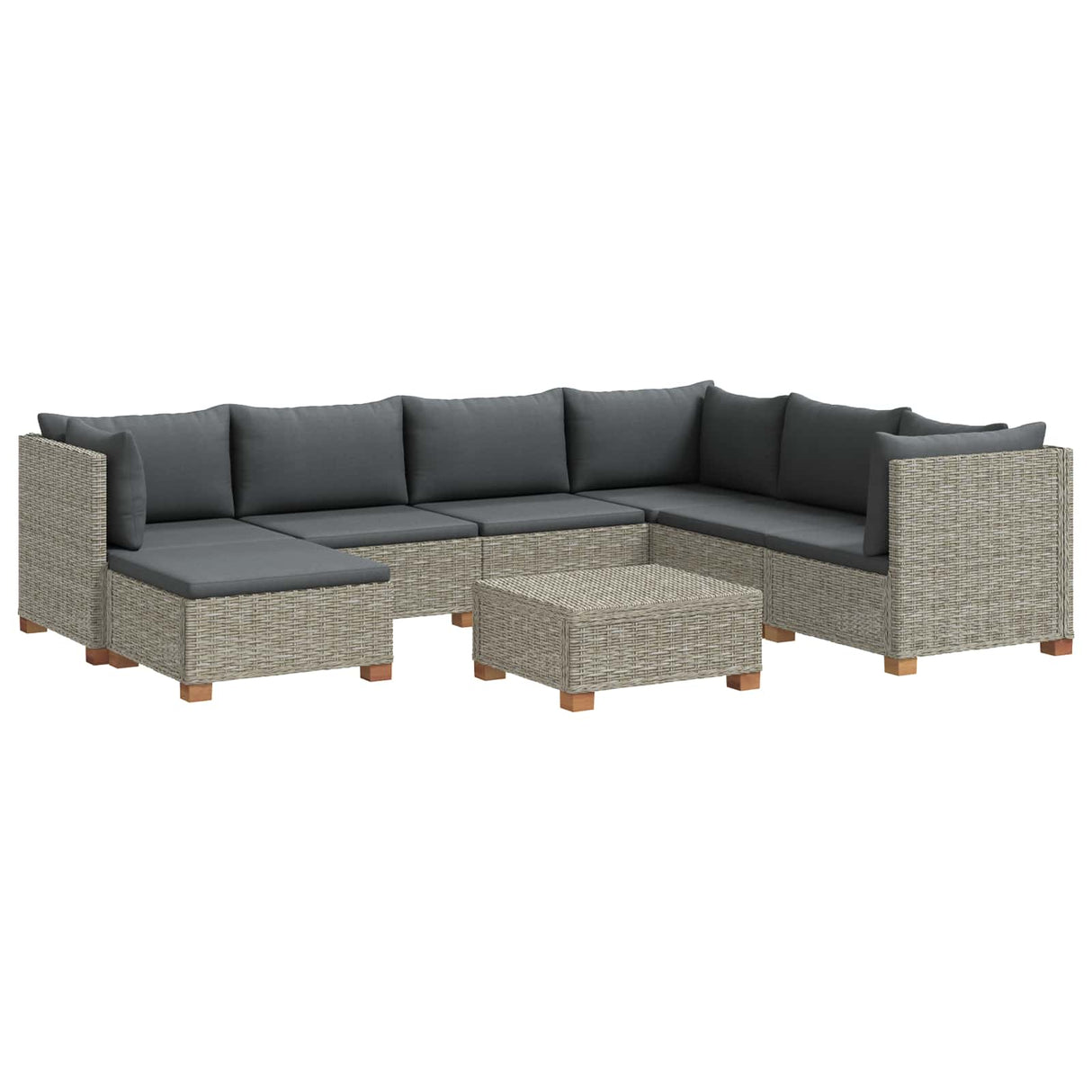 vidaXL 8 st Rieten Loungeset met Kussens GENDT Natuurlijk Riet Naturel