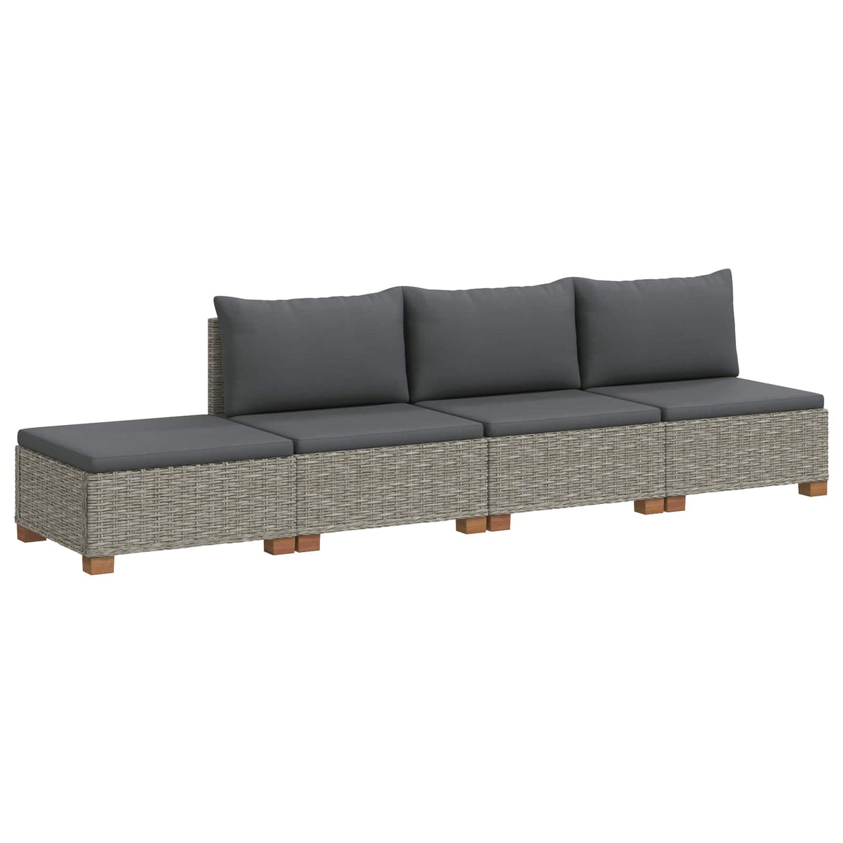 vidaXL 4 st Rieten Loungeset met Kussens GENDT Natuurlijk Riet Naturel