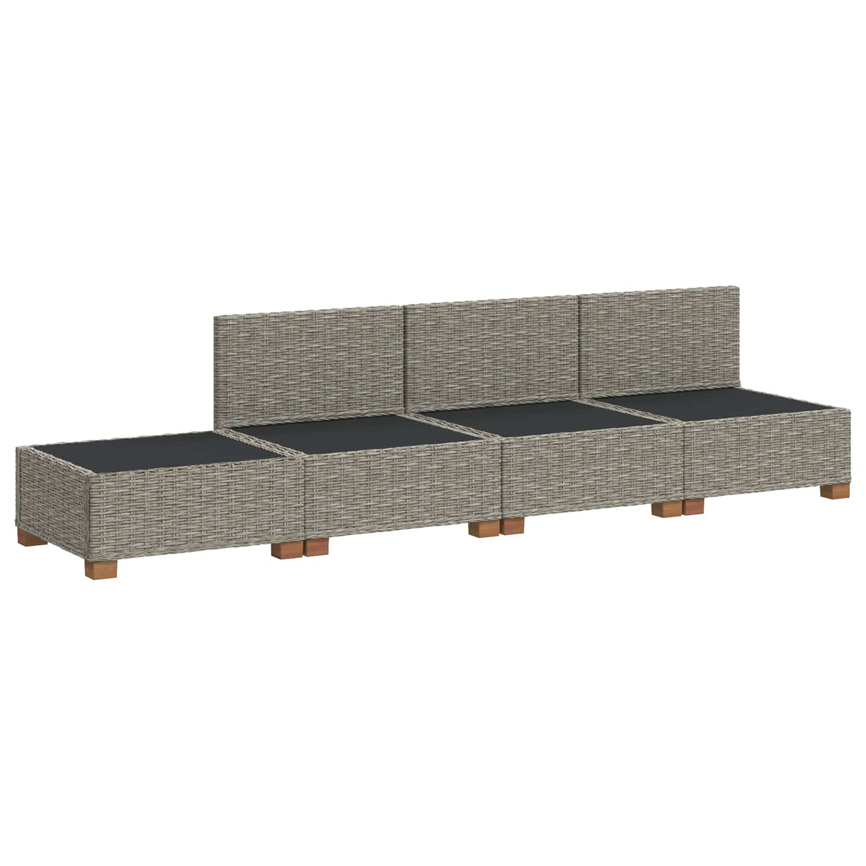 vidaXL 4 st Rieten Loungeset met Kussens GENDT Natuurlijk Riet Naturel