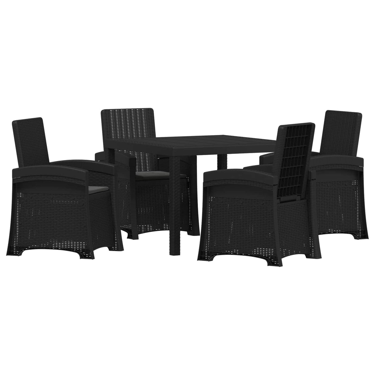 vidaXL Garden Dining Set 5 pcs Anthracite and Cream PP