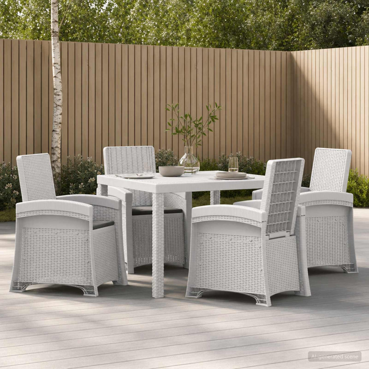 vidaXL Garden Dining Set 5 pcs Anthracite and Cream PP