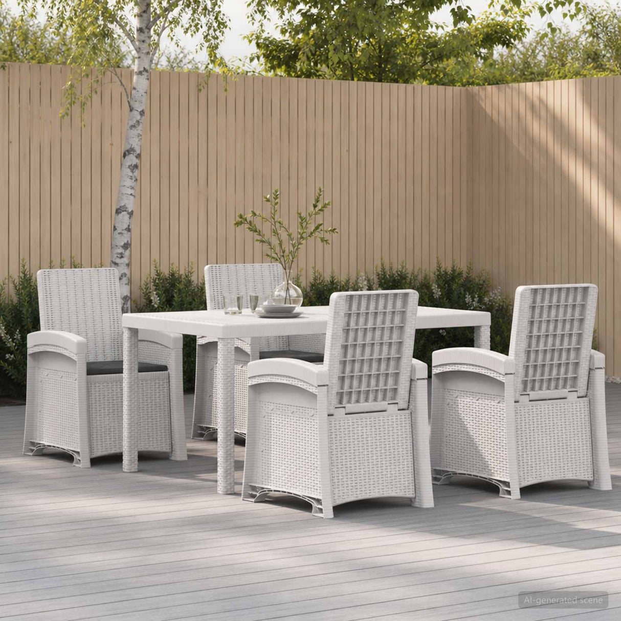vidaXL Garden Dining Set 5 pcs Anthracite and Cream PP
