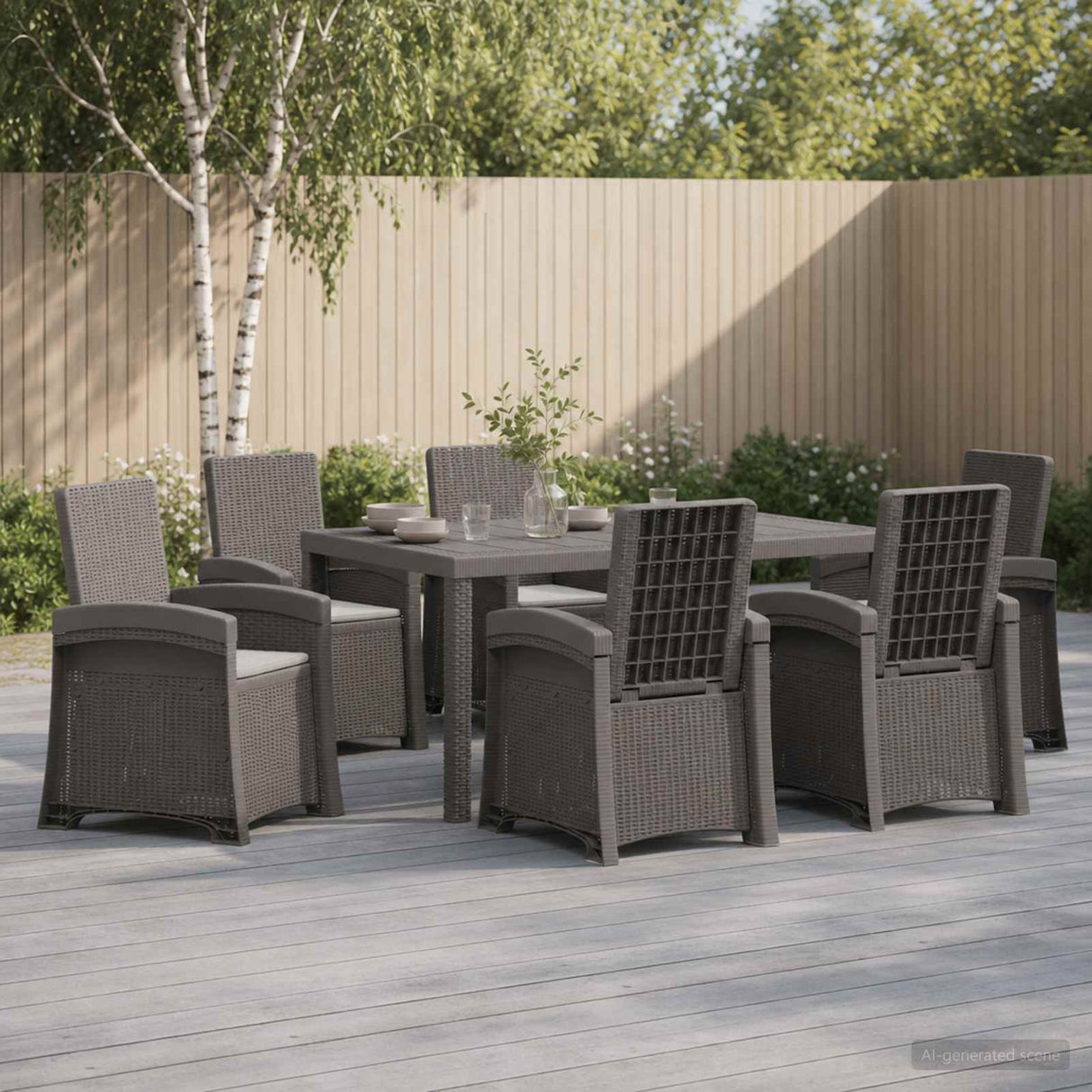 vidaXL Garden Dining Set 5 pcs Anthracite and Cream PP
