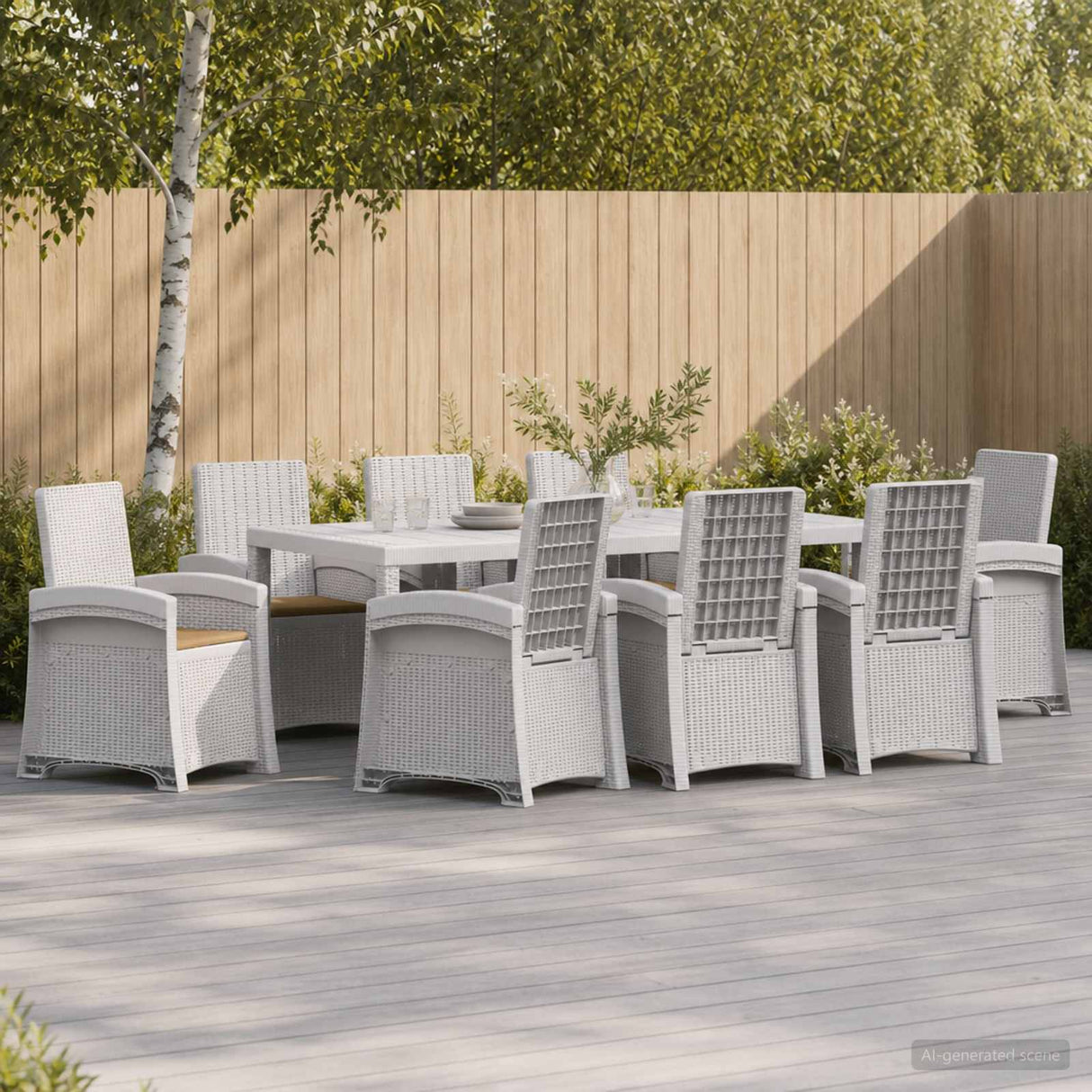 vidaXL Garden Dining Set 5 pcs Anthracite and Cream PP