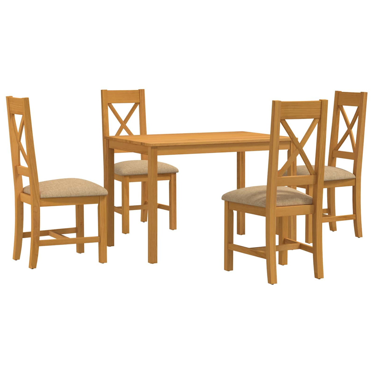 vidaXL 5-piece Dining Set Grey Solid Oak Wood