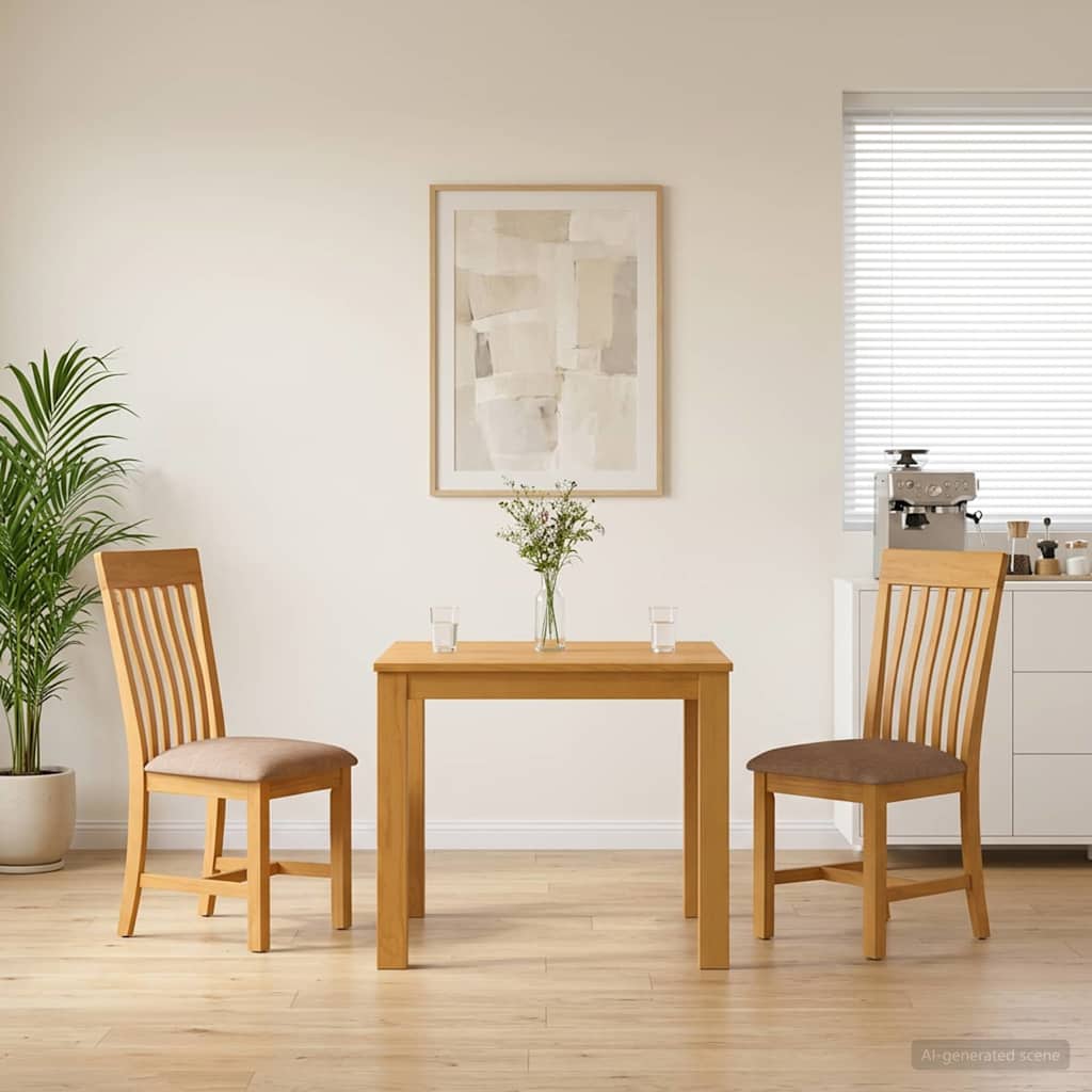 vidaXL Eetkamerset 3 st Grijs Massief Eikenhout