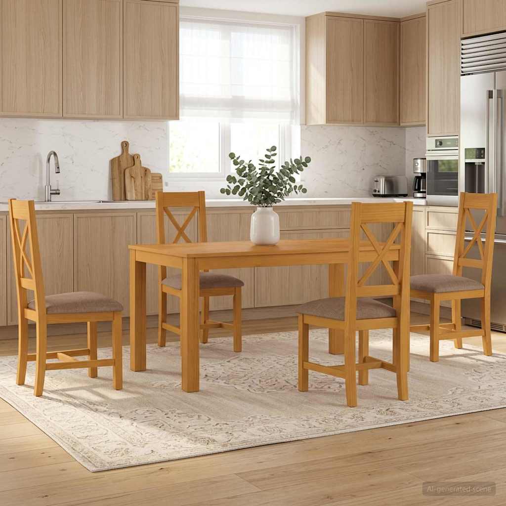 vidaXL Dining Set 3 Pieces Grey Solid Oak Wood