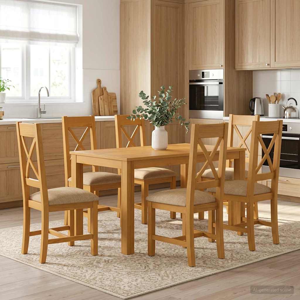 vidaXL Dining Set 3 Pieces Grey Solid Oak Wood