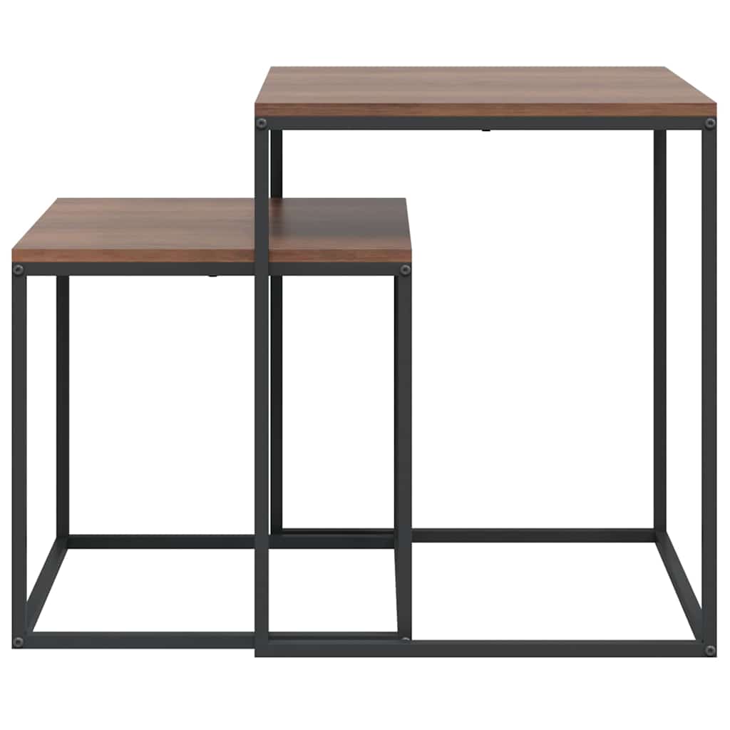 vidaXL Salontafelset 2 st bewerkt hout en metaal