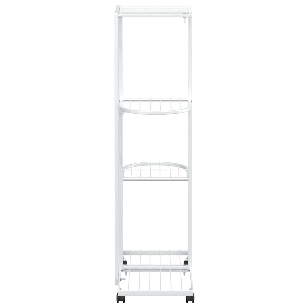 vidaXL Flower Pot Stand with Wheels 4-Tier 44x23x80 cm Iron Black