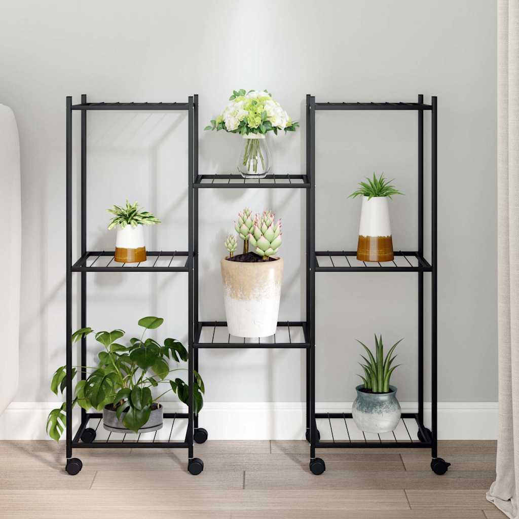 vidaXL Bloemenstandaard 83x25x80 cm ijzer zwart