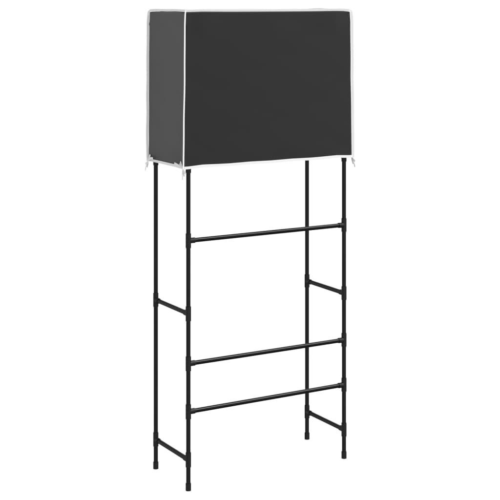 vidaXL Opbergrek voor boven wasmachine 2-laags 71x29,5x170,5 cm zwart