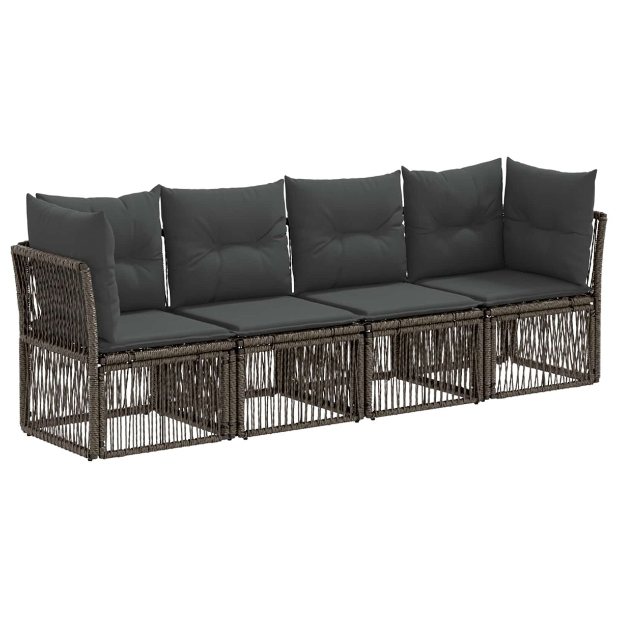 vidaXL Garden Bench Set 5 pcs Black poly rattan