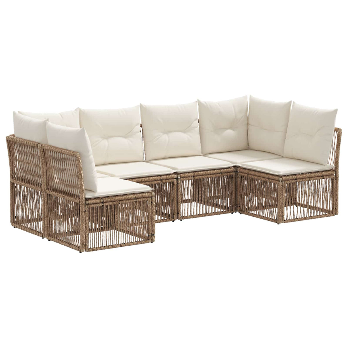 vidaXL Garden Sofa Set 7 Pieces Black Poly Rattan