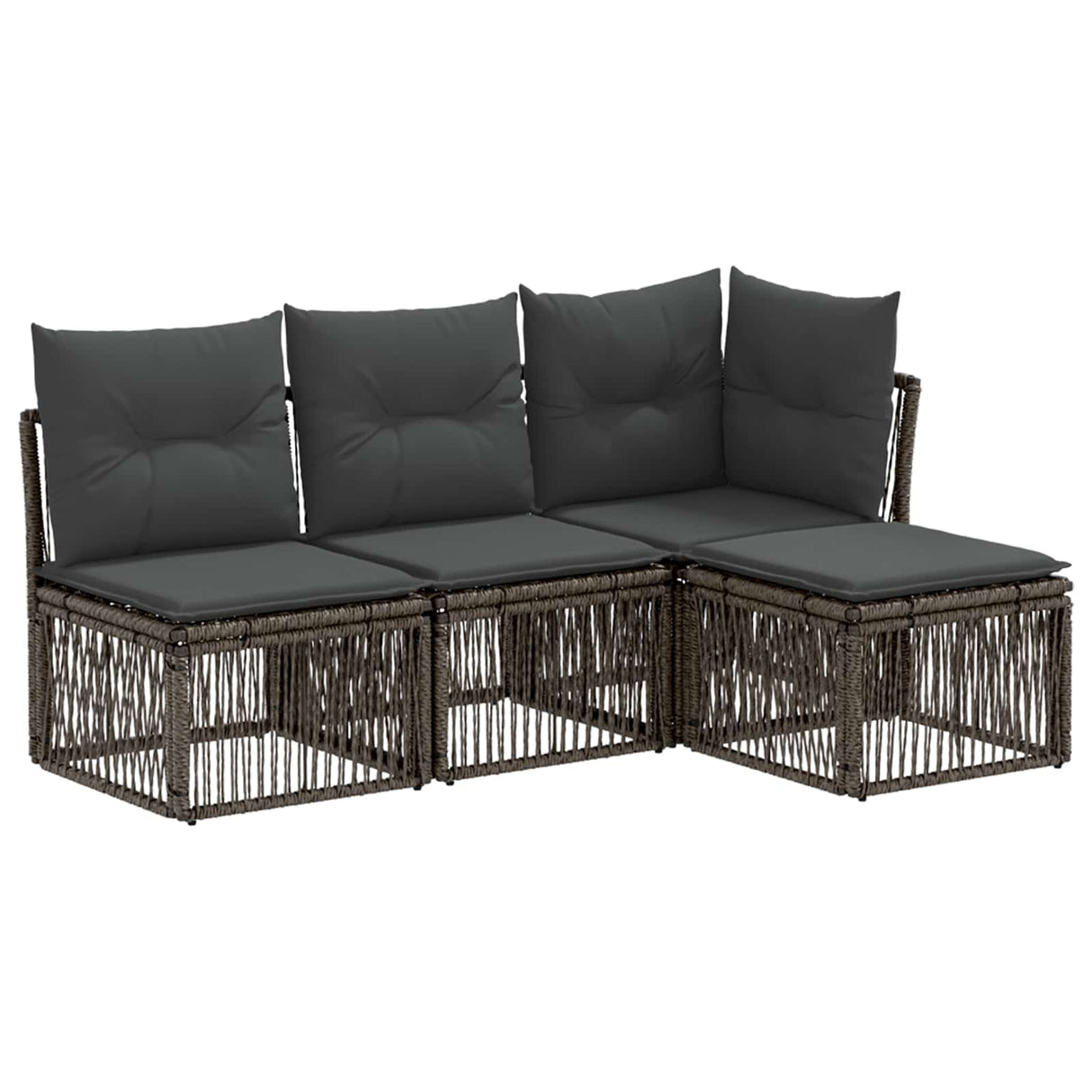 vidaXL Tuinbank Set 5 pcs Zwart poly rattan