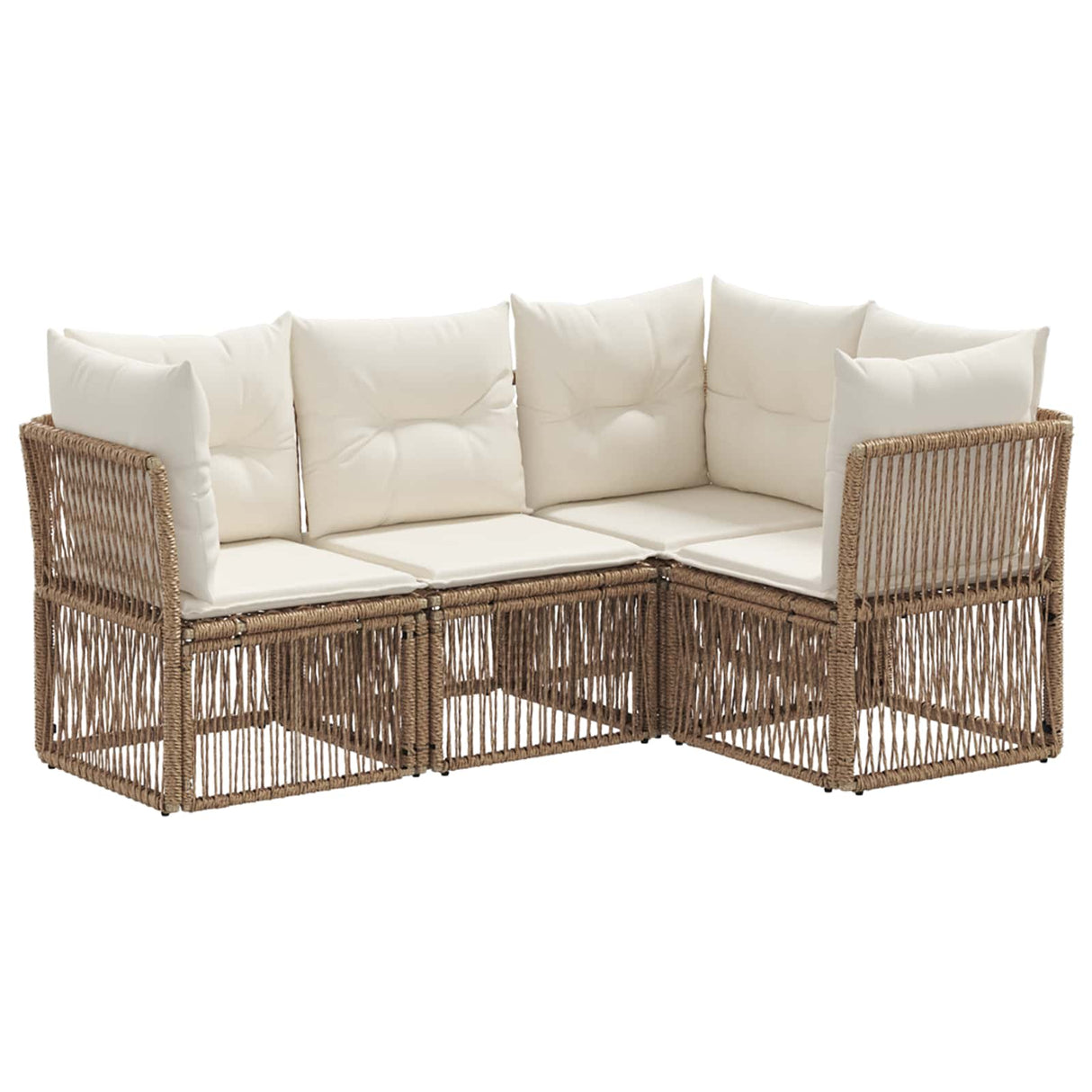 vidaXL Tuinbank Set 5 pcs Zwart poly rattan