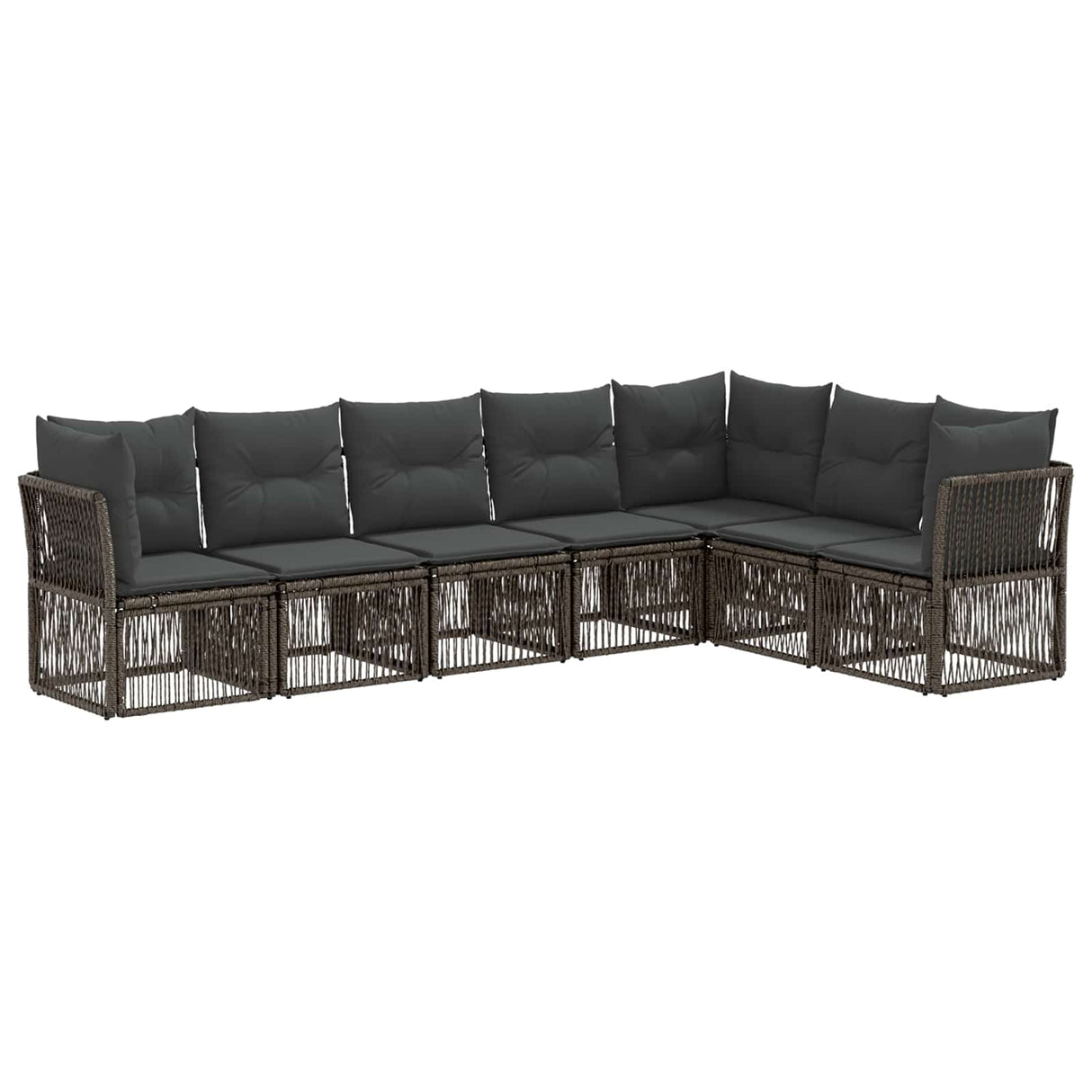 vidaXL Tuinbank Set 8 pcs Zwart poly rattan