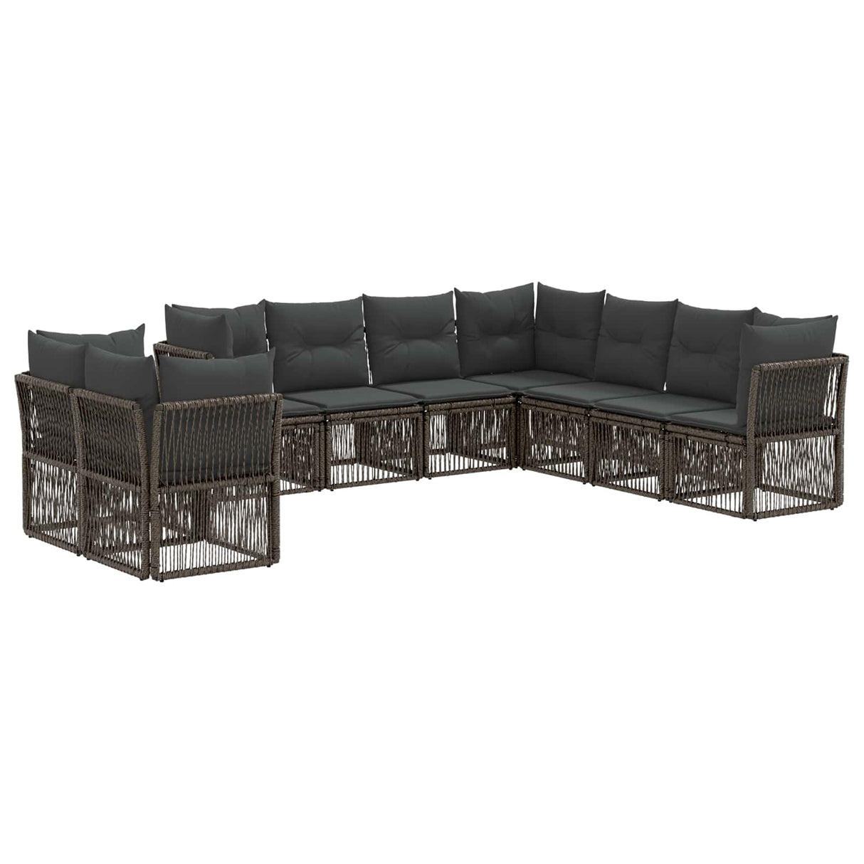 vidaXL Garden Sofa Set 10 pcs Black poly rattan