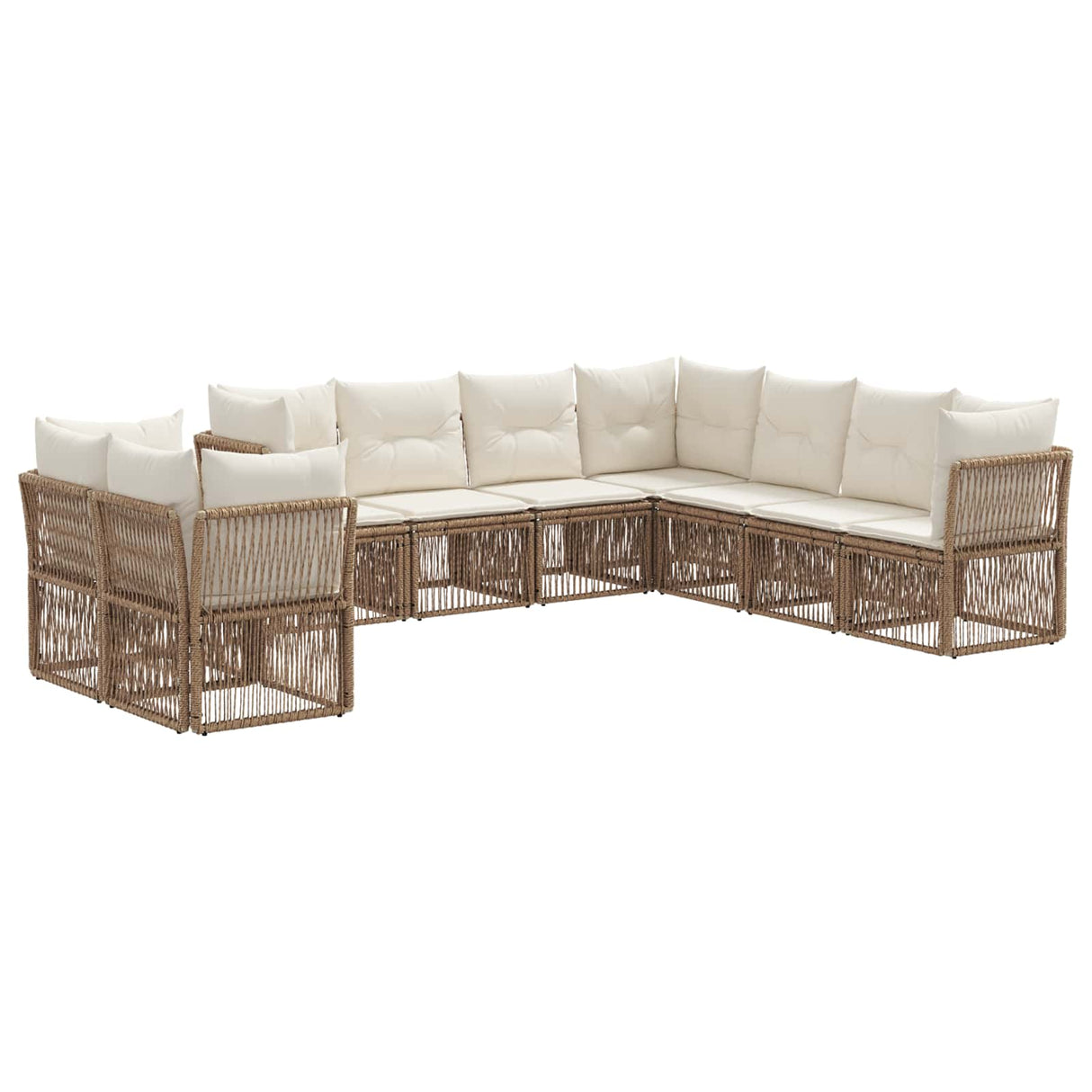 vidaXL Garden Sofa Set 10 pcs Black poly rattan