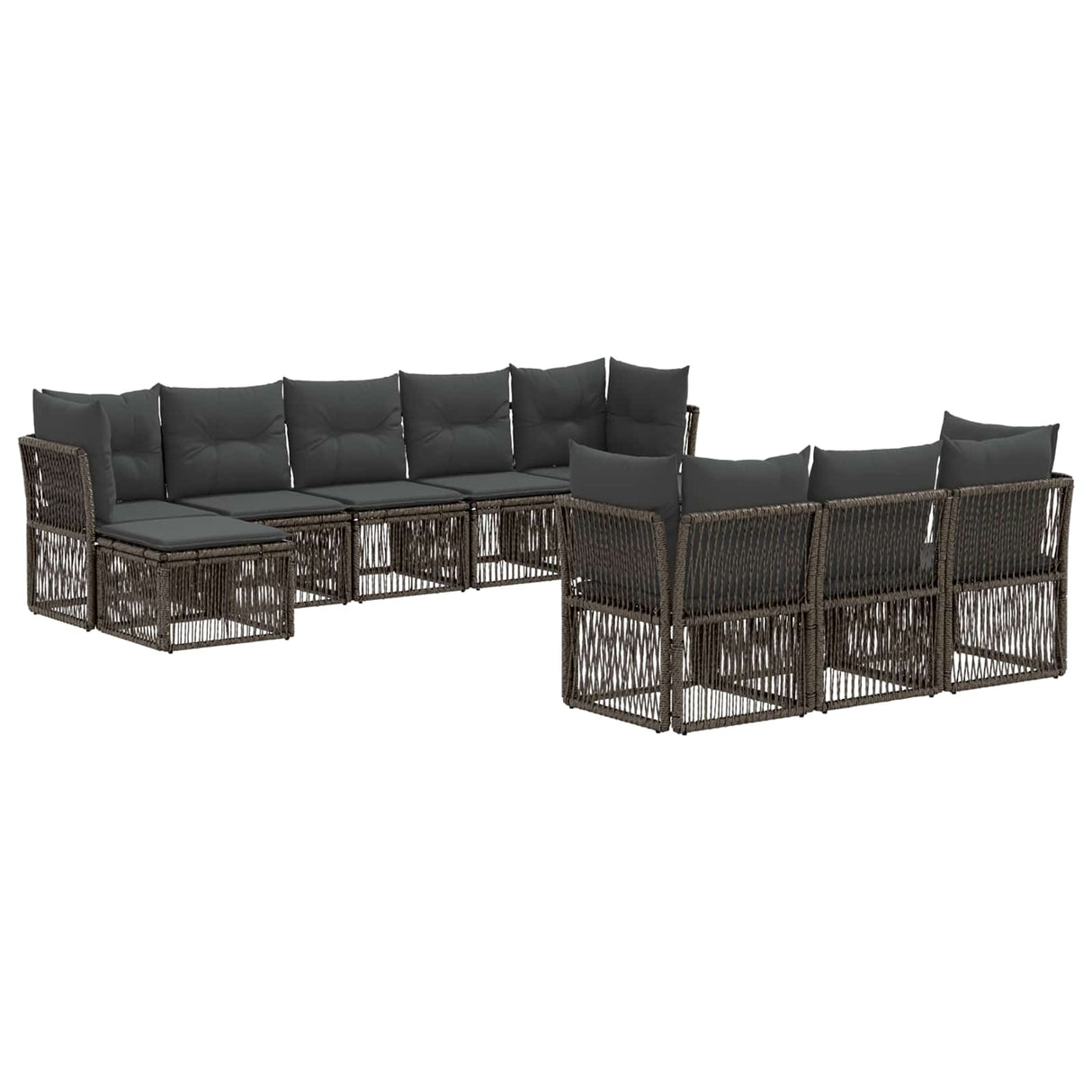 vidaXL Garden Dining Set 11 Pieces Black Poly Rattan