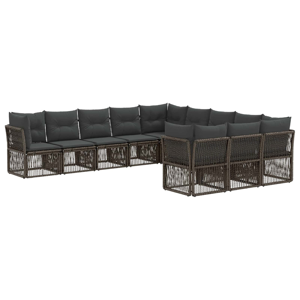 vidaXL Garden Sofa Set 12 pcs Black poly rattan