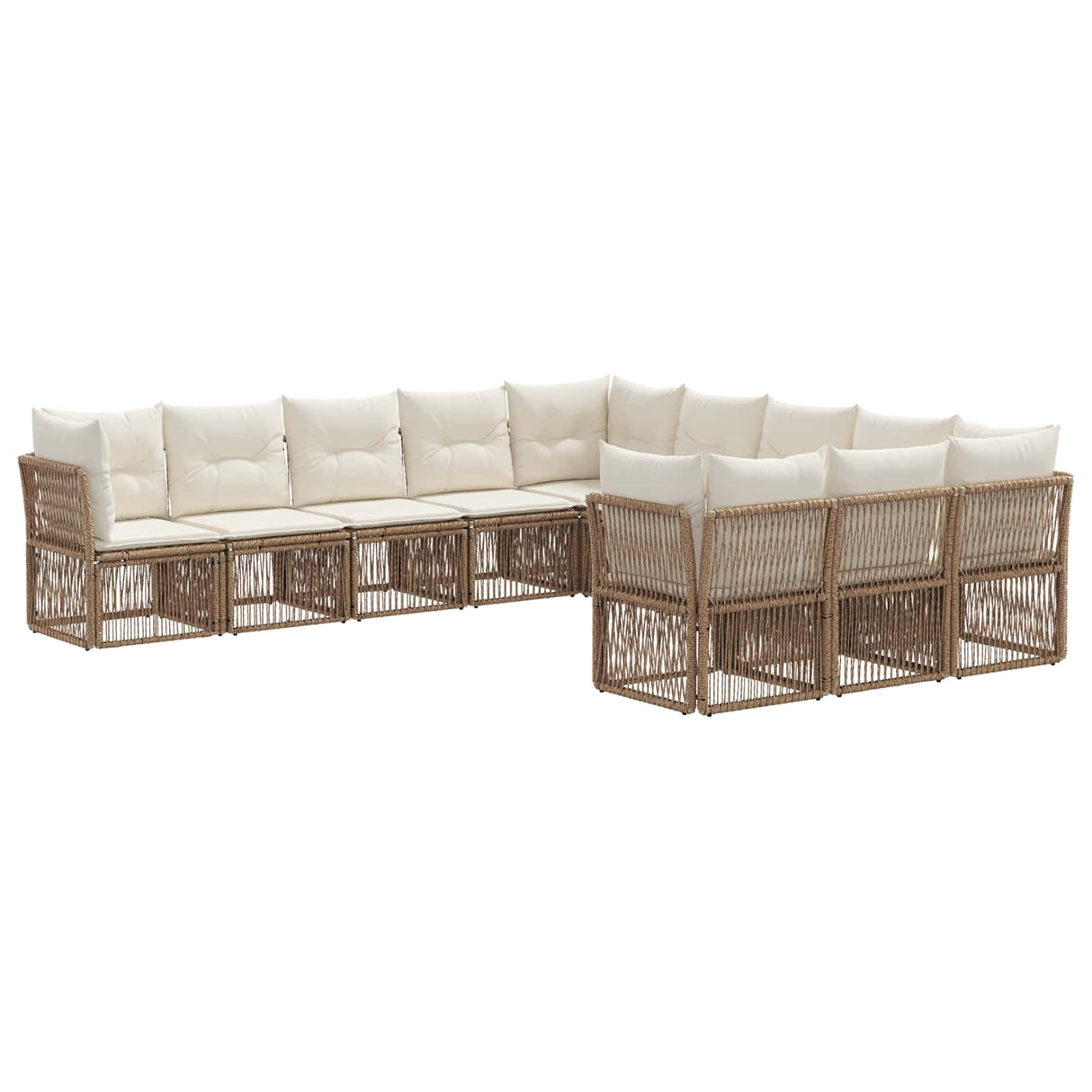 vidaXL Garden Sofa Set 12 pcs Black poly rattan