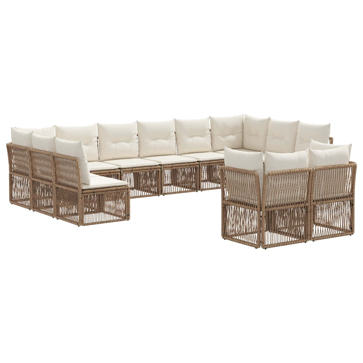 vidaXL Garden Sofa Set 13 pcs Black poly rattan