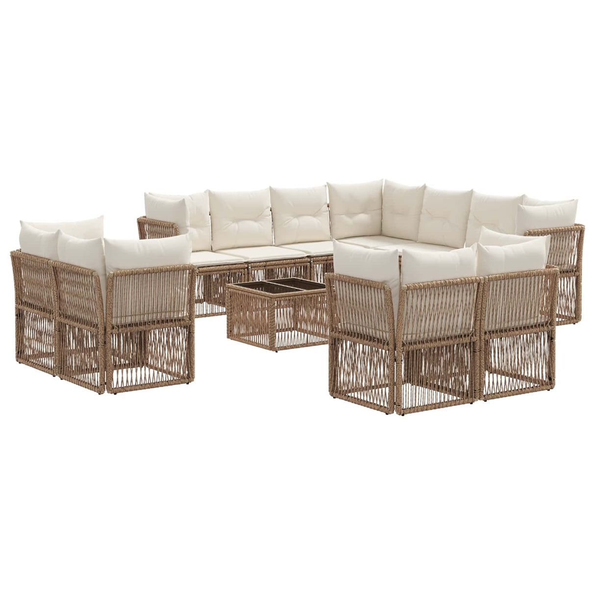 vidaXL Garden Sofa Set 12 pcs Black poly rattan