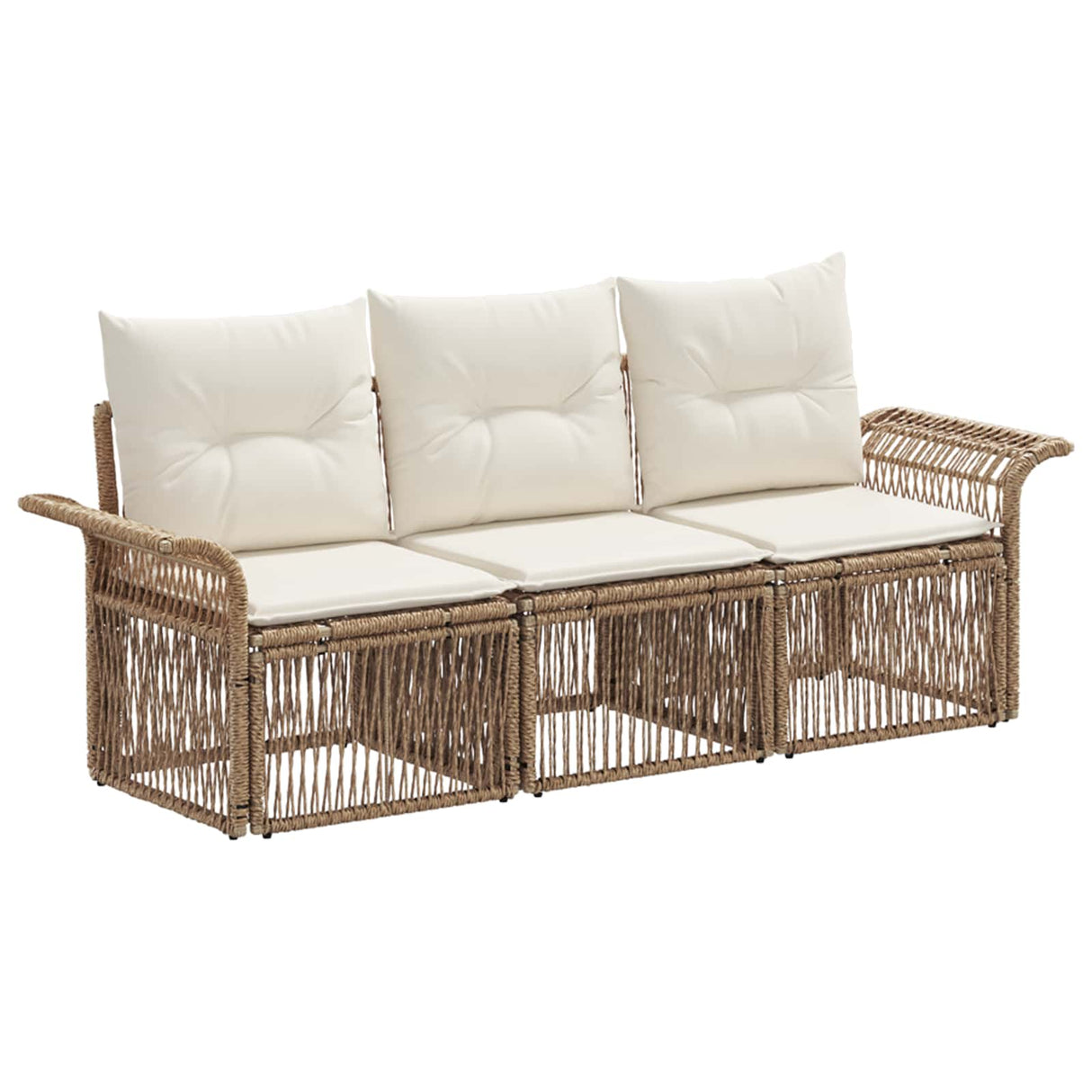 vidaXL Garden Bench Set 4 pcs Black poly rattan