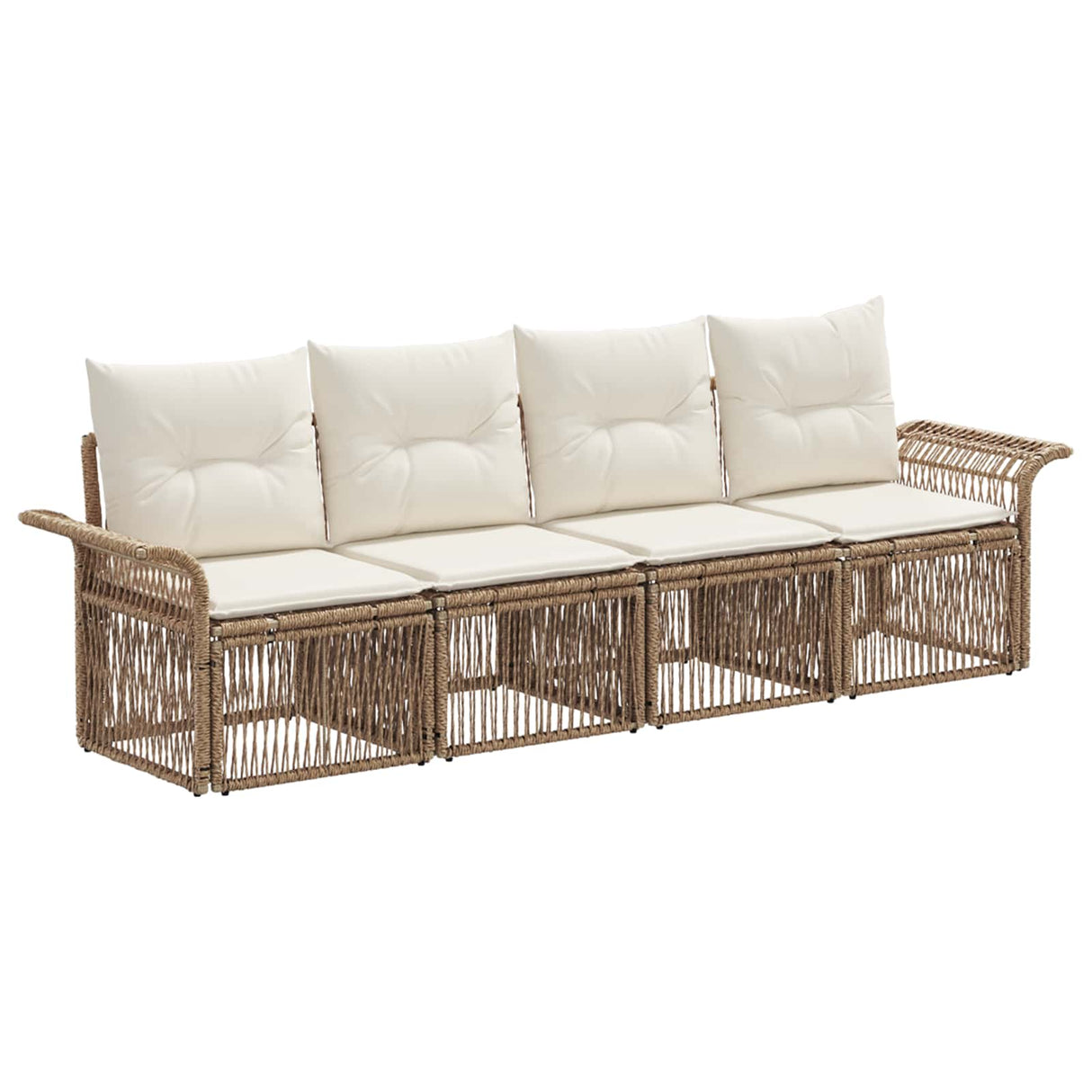 vidaXL Garden Sofa Set 5 Piece Black Poly Rattan